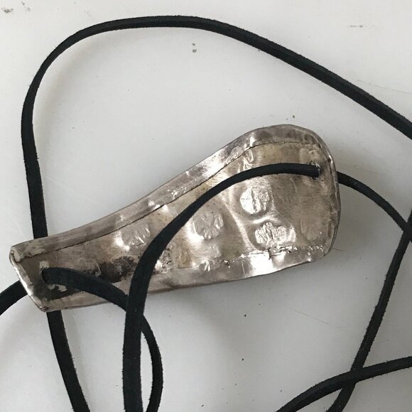 PHoenix Eagle Antique Sterling Silver Tie Wrap 925 Leather Cuff Bracelet Boho - Picture 9 of 11